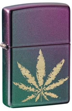 Bricheta Zippo Iridescent Marijuana Leaf