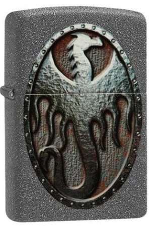 Bricheta Zippo Metal Dragon Shield Design