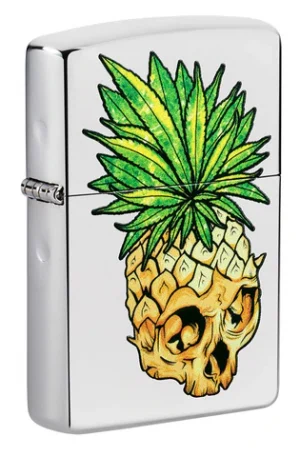 Bricheta Zippo Leaf Skull Pineapple Design