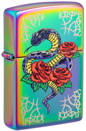 Bricheta Zippo Rose Snake Design
