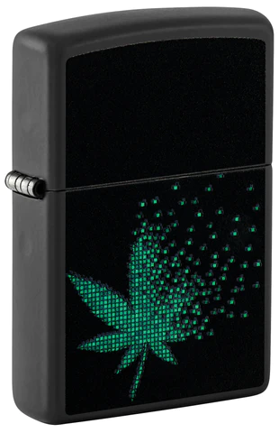 Bricheta Zippo Pixel Cannabis black light 48677