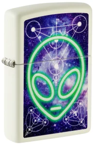 Bricheta Zippo Glowing Alien Design fosforicent