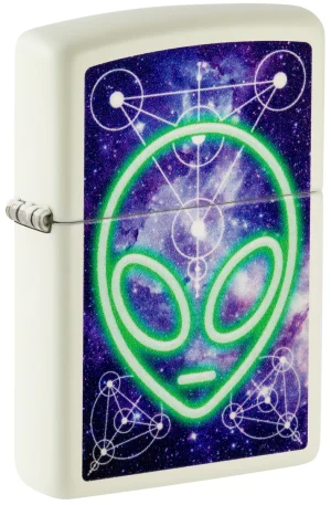 Bricheta Zippo Glowing Alien Design fosforicent